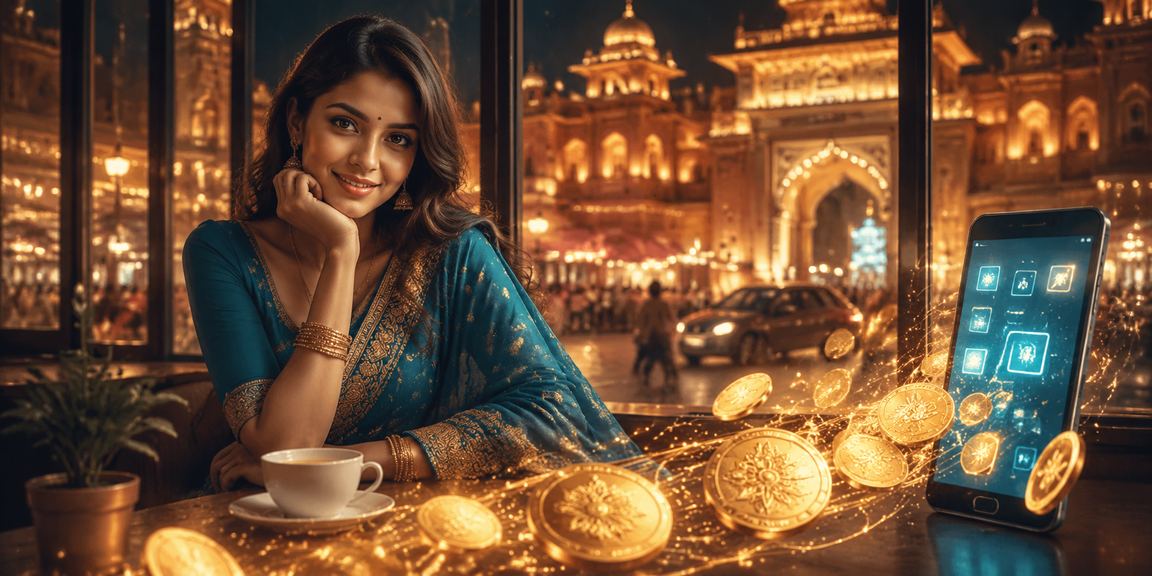 Indian woman using mobile payment app for sportsbook