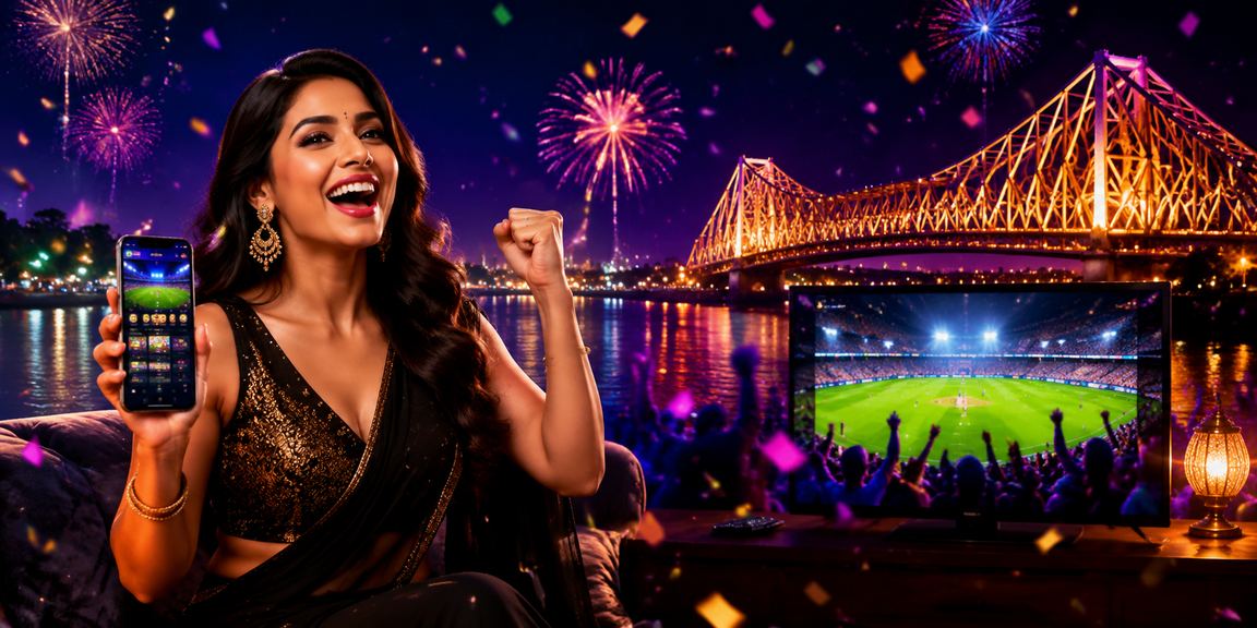 Indian cricket fan betting on mobile in Kolkata